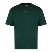 Klassiek Katoenen Crew-neck T-shirt Drole de Monsieur , Green , Heren