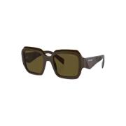 Bruin Frame Zonnebril met Logo Detail Prada , Brown , Dames