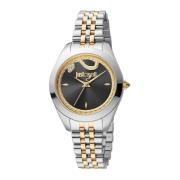 Elegante Roestvrijstalen Analoge Horloge Just Cavalli , Gray , Dames