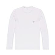 Witte Modal Blend Shirt Heren Polo Emporio Armani , White , Heren