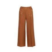 Zijden Jacquard Rechte Pijp Broek Carolina Herrera , Brown , Dames