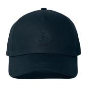 Katoenen Twill Logo Patch Baseball Cap Moncler , Black , Heren