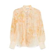 Bloemenprint Linnen-Zijde Blouse Zimmermann , Yellow , Dames