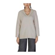 Beige Acryl Blend Sweater Dames Herfst/Winter Vila , Gray , Dames