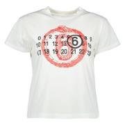 Slangenprint T-shirt Lente-Zomer 2025 MM6 Maison Margiela , White , Da...