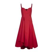 Rode Midi Jurk met Sweetheart Halslijn Alexander McQueen , Red , Dames