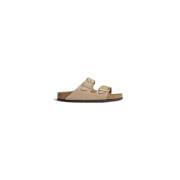 Nubuck Leder Sandalen Birkenstock , Beige , Dames