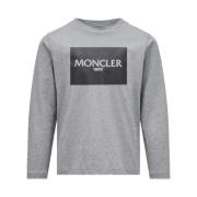 Katoenen Logo T-Shirt Moncler , Gray , Unisex