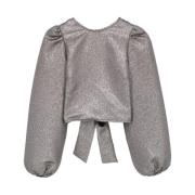 Lurex Top met Strik My Jewellery , Gray , Dames