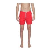 Rode Polyamide Zwemkleding Collectie Emporio Armani , Red , Heren