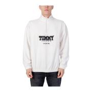 Polyester Hoodless Sweatshirt Collection Tommy Jeans , White , Heren