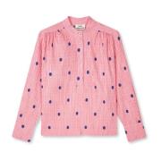 Roze gestippelde blouse Mads Nørgaard , Pink , Dames