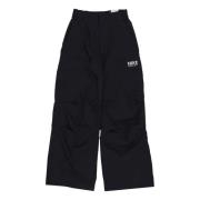 Zwarte Oversized Geweven Sportkleding Broek Nike , Black , Dames