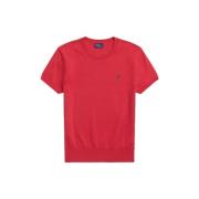 Kortemouw katoenmix trui Polo Ralph Lauren , Red , Dames