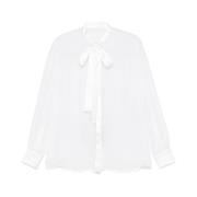 Witte Satijnen Afwerking Overhemd Lange Mouwen Dolce & Gabbana , White...