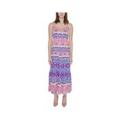 Multicolor Lange Jurk Lente/Zomer Collectie Only , Multicolor , Dames