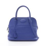 Pre-owned Leather handbags Hermès Vintage , Blue , Dames