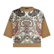 Beige Bloemen Paisley Cropped Sweatshirt Etro , Multicolor , Dames