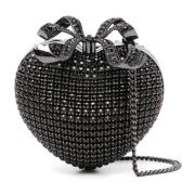 Strass Strik Clutch Zwart Diamanté Self Portrait , Black , Dames