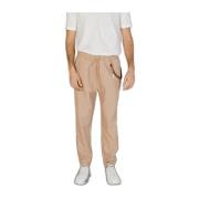 Polyester Blend Lage Kruis Broek Gianni Lupo , Beige , Heren