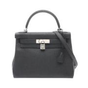 Pre-owned Leather handbags Hermès Vintage , Black , Dames