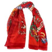 Pre-owned Silk scarves Hermès Vintage , Red , Dames