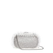 Rhinestone Residency Clutch met Band Self Portrait , Gray , Dames