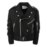 Nylon Biker Bomber Jack met Zakken Vaquera , Black , Dames