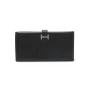 Pre-owned Leather wallets Hermès Vintage , Black , Dames