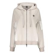 Ritssluiting Hoodie met Ster Patch Lorena Antoniazzi , Beige , Dames