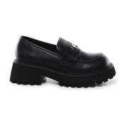 Zwarte Mocassins met Stadszool en Logo V73 , Black , Dames