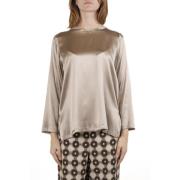 Zijden Shirt Aw24 Collectie Maliparmi , Beige , Dames