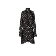 Polka Dot High Neck Midi Jurk Nina Ricci , Black , Dames