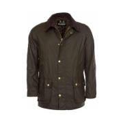 Olijfwasjas met tartan voering Barbour , Green , Heren