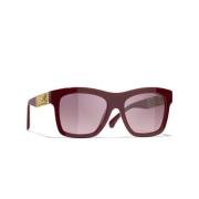 Gradient lenzen zonnebril, Browny Red Chanel , Red , Unisex