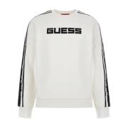 ML Logo Katoenen Sweatshirt - Wit Guess , White , Heren