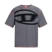 Zwart Katoen T-Adjust-Doval-PJ T-Shirt Diesel , Gray , Heren