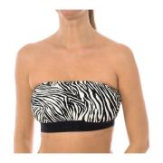 Zebra Print Bikini Top met Rits Michael Kors , Multicolor , Dames