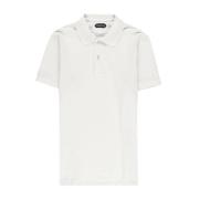 Korte Mouw Gebreide Polo Shirt Tom Ford , White , Heren