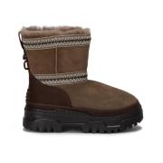 Waterdichte schapenvacht enkellaarzen met logo UGG , Brown , Dames