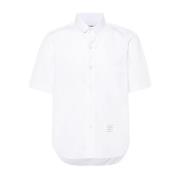 Witte Poplin Overhemd met RWB Streep Thom Browne , White , Heren