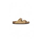 Beige Suède Sandaal Herfst/Winter Collectie Birkenstock , Beige , Dame...