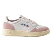 Witte leren sneakers met roze suède Autry , White , Dames