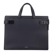 Gancini Leren Aktetas Salvatore Ferragamo , Black , Heren