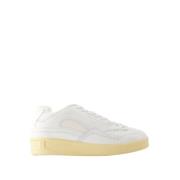 Witte Leren Sneakers - Schoon & Elegant Jil Sander , White , Heren