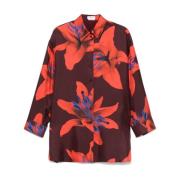 Bordeaux Rode Knoopshirt Alexander McQueen , Red , Dames