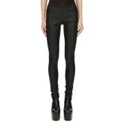 Zwarte leren stretch leggings Rick Owens , Black , Dames