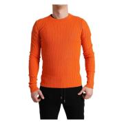 Round-neck Knitwear Dolce & Gabbana , Orange , Heren