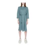 Linnen Lange Jurk Lente/Zomer Collectie Street One , Green , Dames