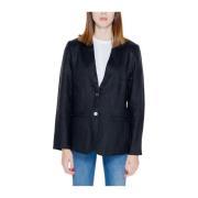 Linnen Blazer Dames Jas Collectie Street One , Black , Dames